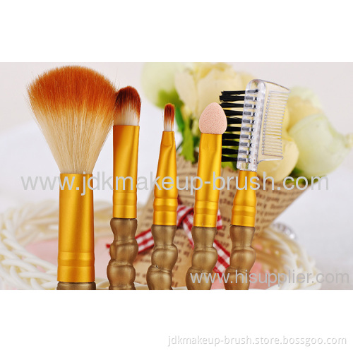 Beauty 5pcs Portable Makeup Brush Set With Pouch, Oem /odm Are Available 